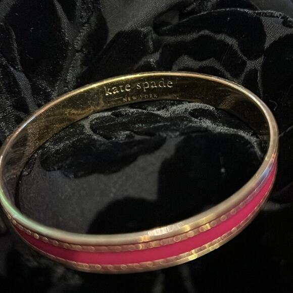 Kate Spade Pink and Gold Striped Bangle - Picture 3 of 4